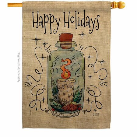 PATIO TRASERO 28 x 40 in. Sparkle Happy Holidays House Flag w/Winter Christmas Dbl-Sided Vertical Flags  Banner PA3910235